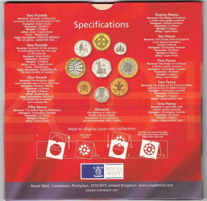 2001 United Kingdom - Brilliant Uncirculated Coin Collection