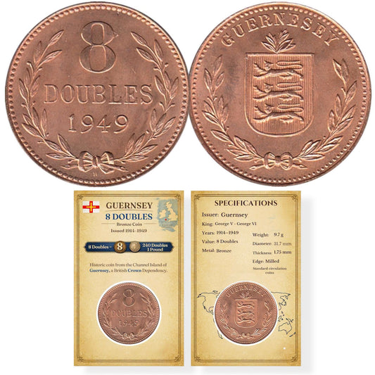 Guernsey – 8 Doubles - Bronze Coin Card