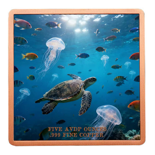 5 AVDP Ounces - Sea Turtle Copper Art Bar