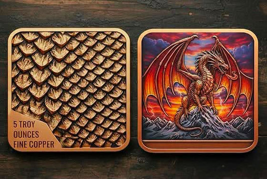 5 Troy Ounces - Dragon’s Breath Copper Art Bar