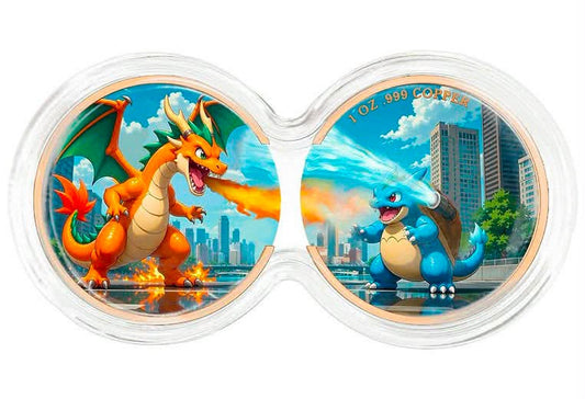 Charizard vs Blastoise Infinity Copper Round Set