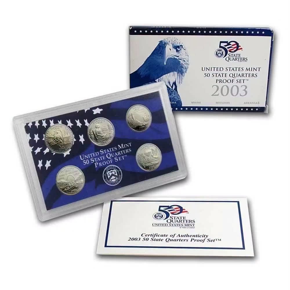2003 USA - 5 coins - 50 State Quarters Proof Set