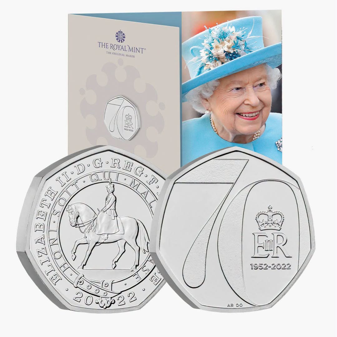 2022 UK - 50 Pence - Queen Elizabeth II Platinum Jubilee – 70th Anniversary