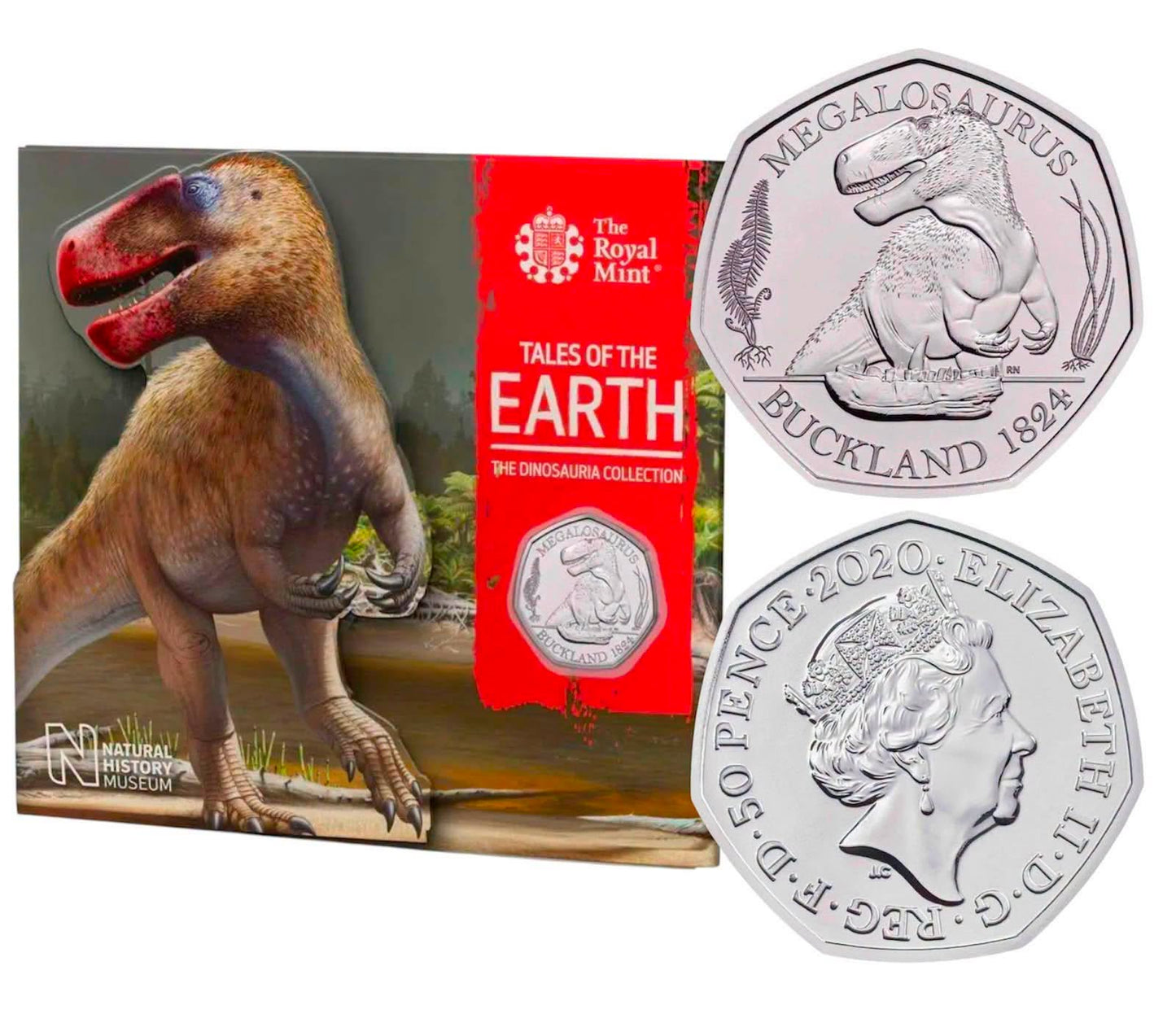 2020 UK - 50 Pence - Tales of the Earth – Megalosaurus