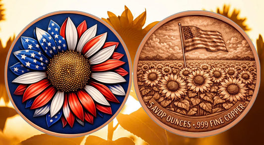 5 AVDP oz(141.75 g) - American Sunflower Copper Round