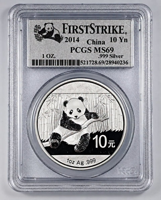 2014 China - 1 Oz - Chinese Panda - MS69 PCGS Graded