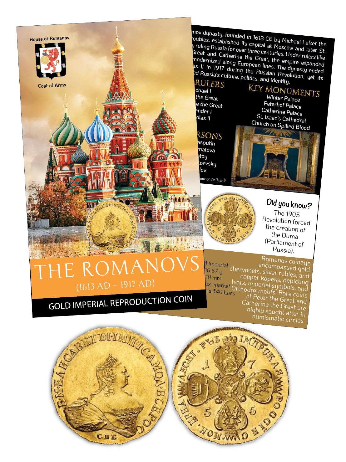 THE ROMANOVS – Gold Imperial Reproduction Coin