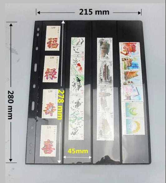 Double Sided Sheets to Store Currency Notes and Stamps - 4 Vertical Grid image 0