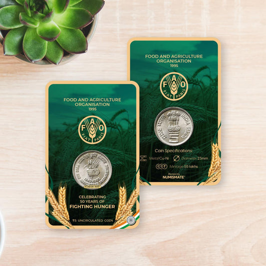 Rs.5 Food And Agriculture Organization Commemorative Coin Card - Special Edition image 1