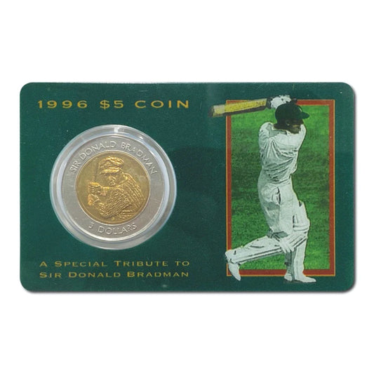 Tribute to Sir Donald Bradman Bi-Metal 1996 $5 Uncirculated Coin image 0