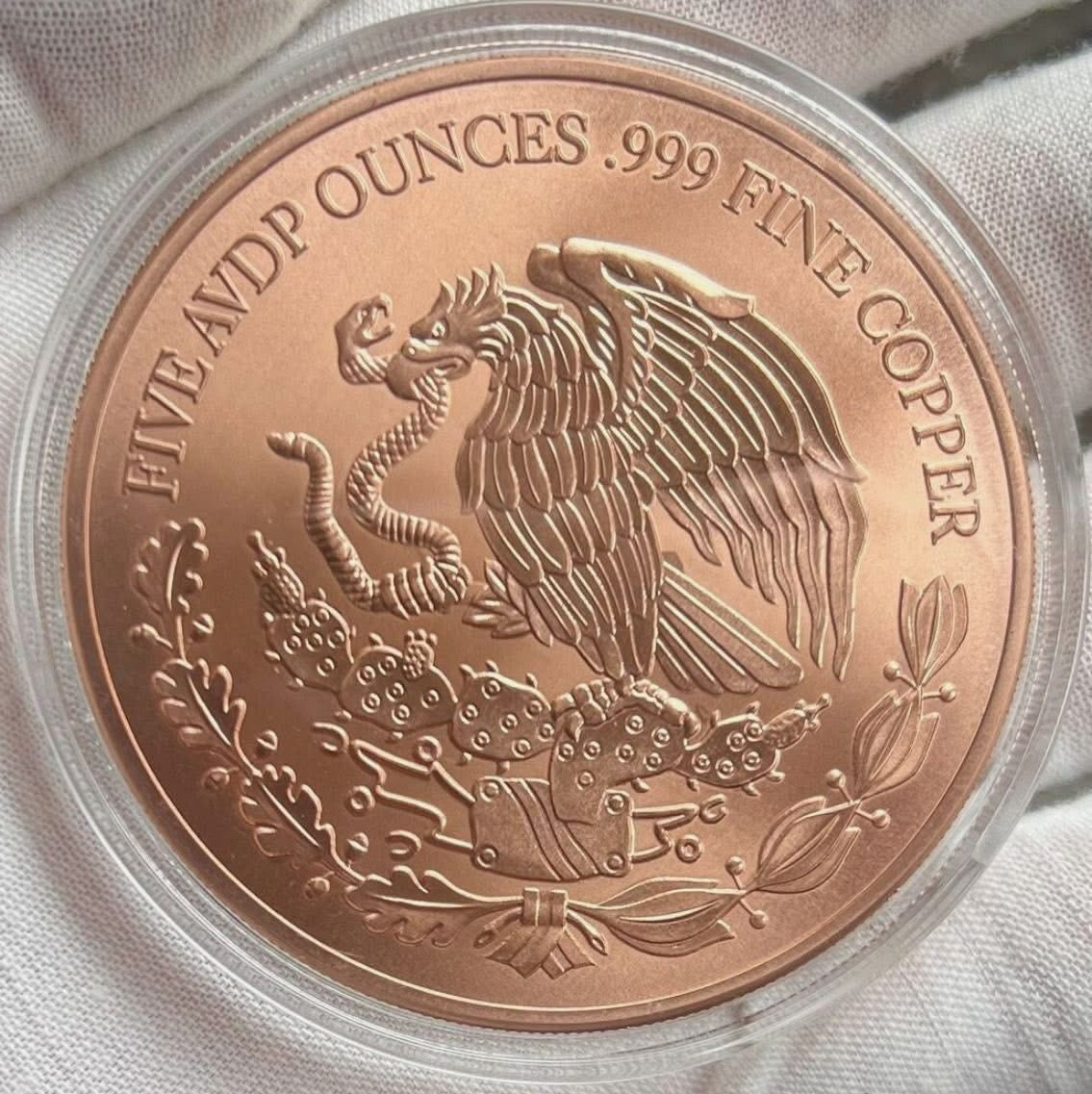 2024 Mexico Reverse Proof Libertad Sunset 5 AVDP Oz Copper Tribute Medallion in Capsule image 1
