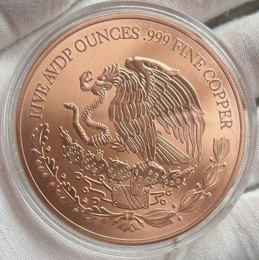2024 Mexico Reverse Proof Libertad Sunset 5 AVDP Oz Copper Tribute Medallion in Capsule image 1