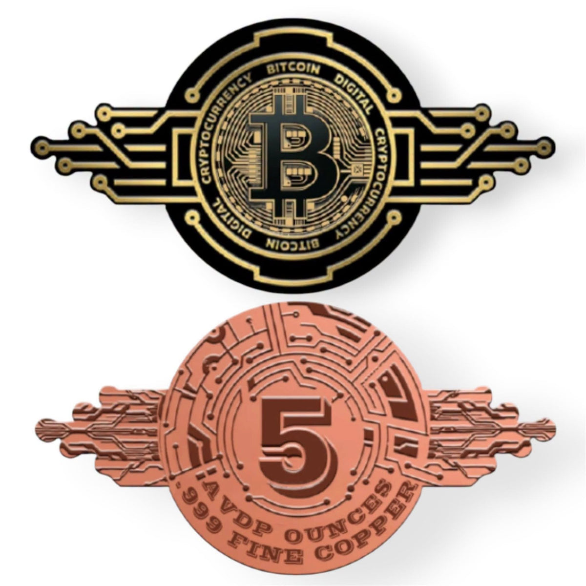 5 Oz Bitcoin Circuit – Shaped Bar
