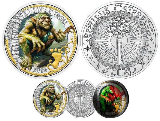 2026 Austria - 3 Euro - The Troll  – Mythical Creatures