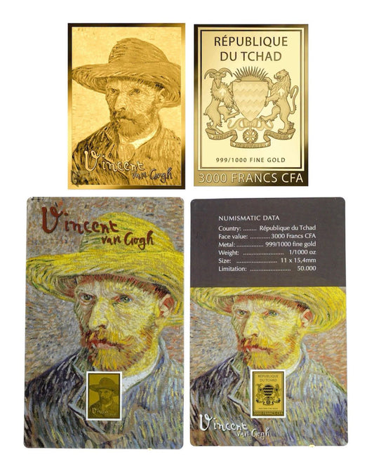 Chad - 3000 Francs CFA - Vincent van Gogh - Gold Coin
