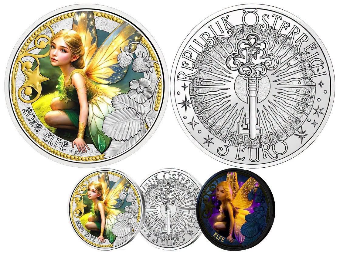 2026 Austria - 3 Euro - Elf – Mythical Creatures