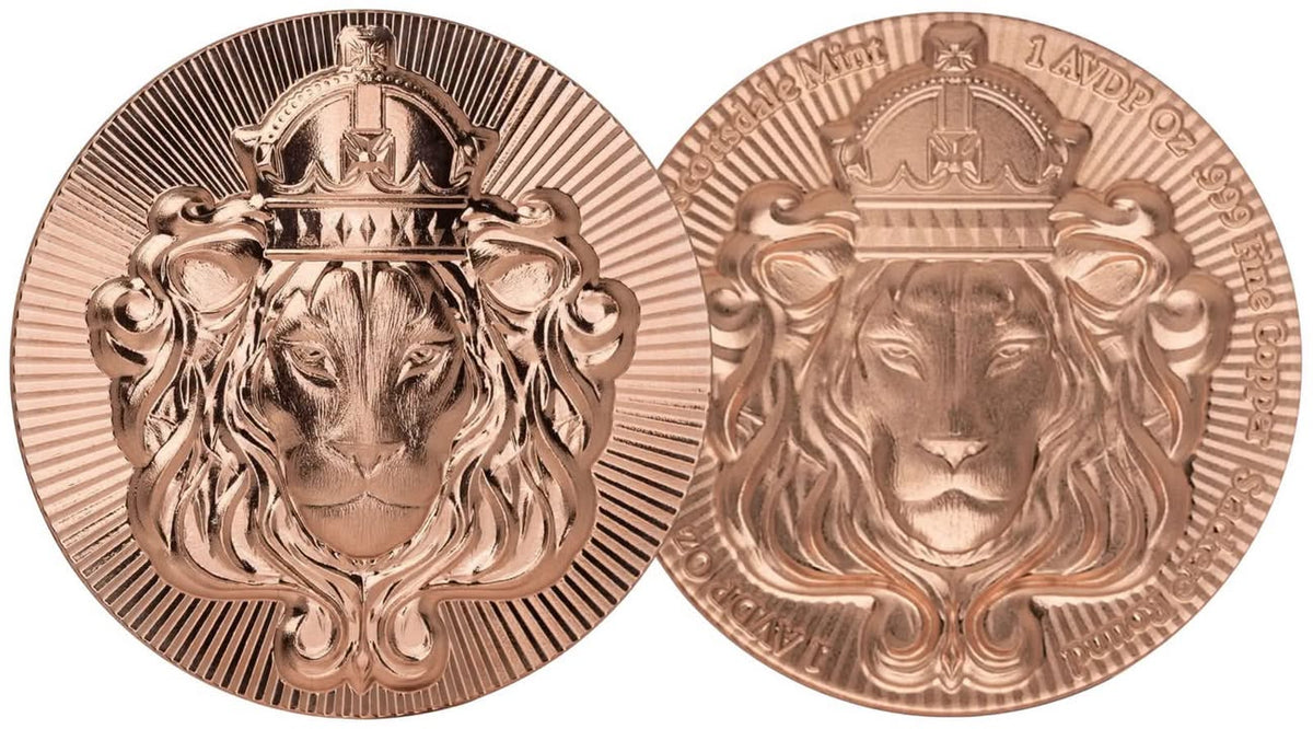 1 AVDP oz - Scottsdale Lion Stacker – Copper Round