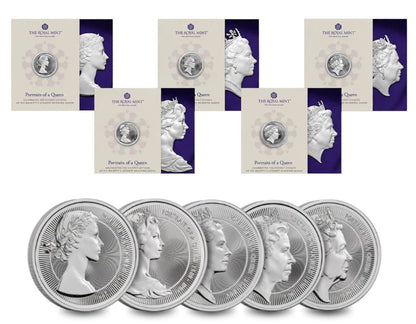 2026 UK - £5 Each - Portraits of a Queen – Elizabeth II Five-Coin Collection