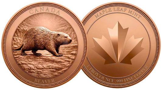 Canada - 1 Troy Oz - Beaver – Canadian Heritage Series Copper Round