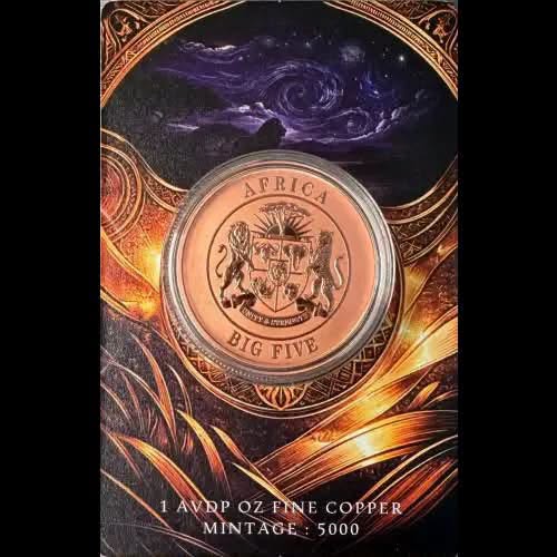 1 AVDP oz (31.1 g) * 5 - The Big Five Collection – Colorized Copper Rounds