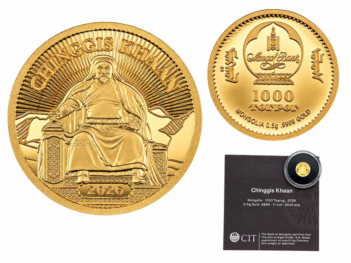 2026 Mongolia - 1000 Togrog - Chinggis Khaan – 0.5 g Gold Coin