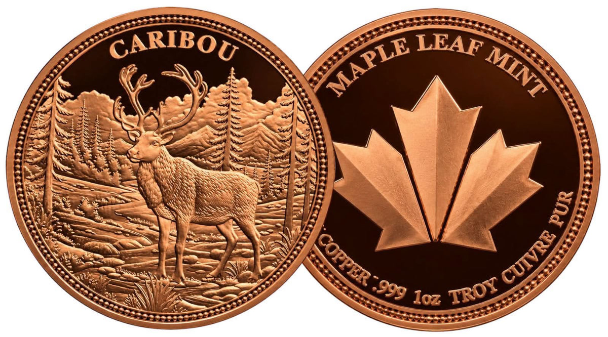Canada - 1 Troy Oz - Caribou – Hunting Series Copper Round