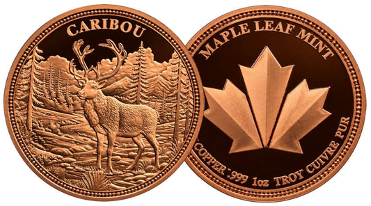 Canada - 1 Troy Oz - Caribou – Hunting Series Copper Round