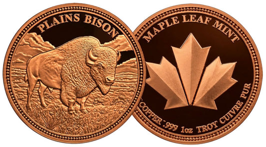 Canada - 1 Troy Oz - Plains Bison – Hunting Series Copper Round