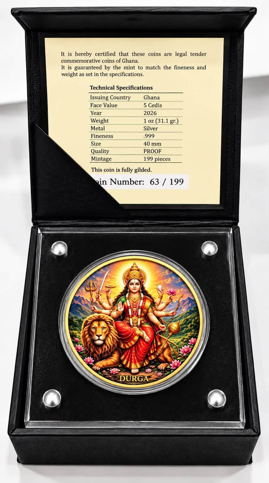 2026 Ghana - Durga – 1 Oz Silver Proof Coin