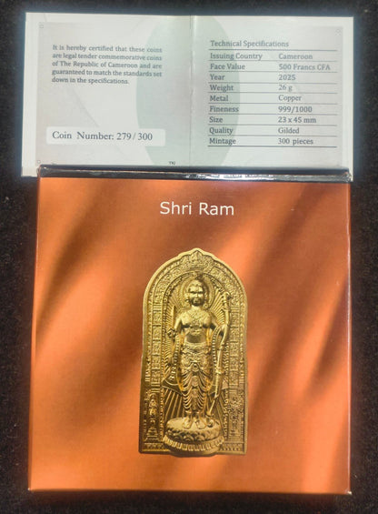 2025 Cameroon – 500 Francs CFA - Shri Ram Copper Coin
