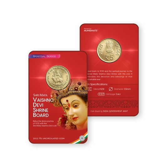 Rs.5 SHRI MATA VAISHNO DEVI SHRINE BOARD Commemorative Coin Card - Special Edition image 0
