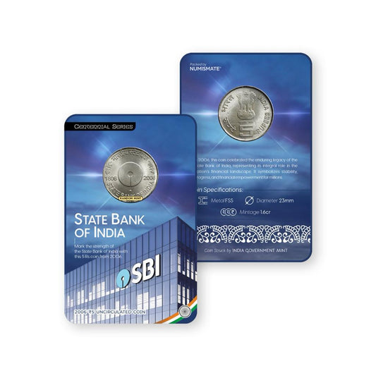 Rs.5 STATE BANK OF INDIA Commemorative Coin Card - Special Edition image 0