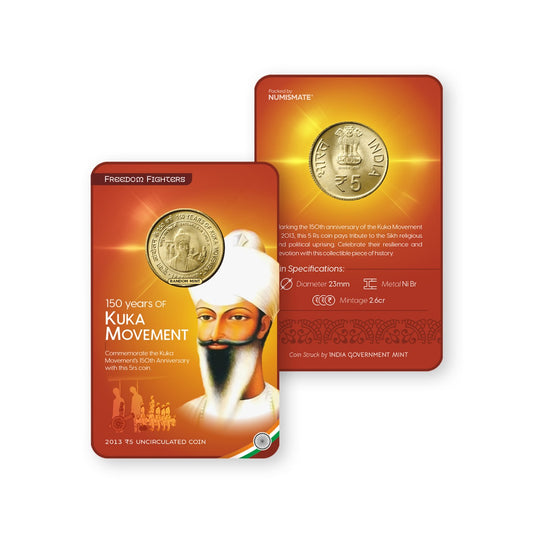Rs.5 150 YEARS OF KUKA MOVEMENT Commemorative Coin Card - Special Edition image 0