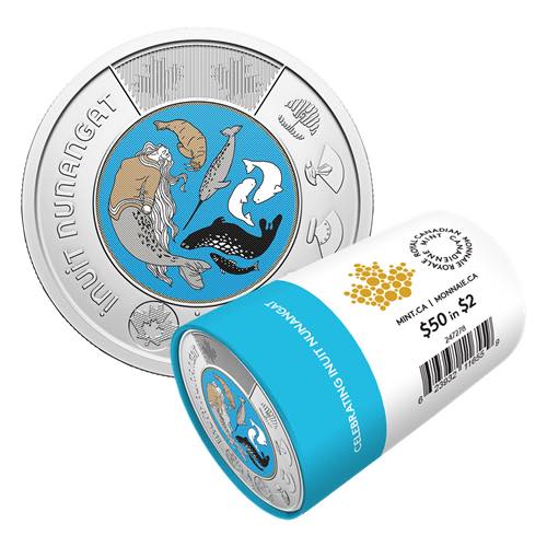 2024 - Celebrating Inuit Nunangat (Eskimos) Colourized Coin Special Wrap Roll image 0