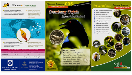 2004 Malaysia – 25 Sen - Asian Fairy Bluebird –Malaysia Endangered Species Series