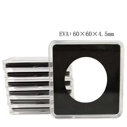 NUMISMATE - 10 Pieces 60mm Premium Acrylic Coin Capsules with Black Eva Foam Gasket and 4 Sizes (23/34/44/55 mm) Coins Holder for Collectors image 1