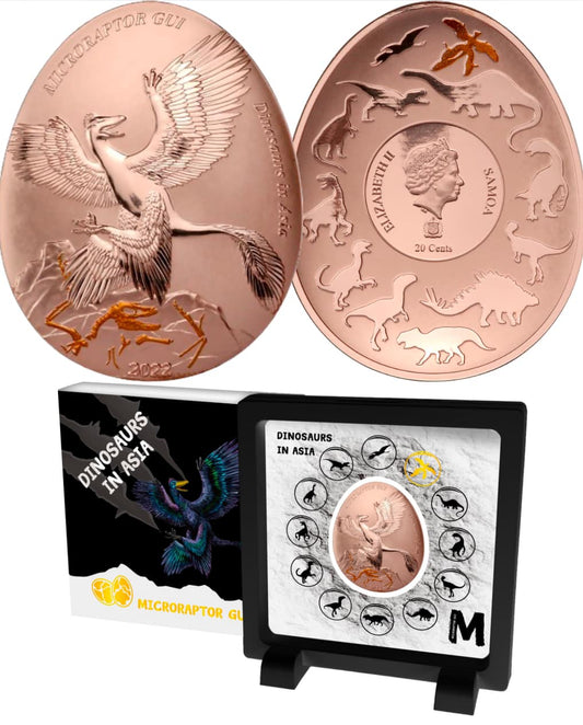 2022 Samoa - Dinosaurs in Asia Series - MICRORAPTOR GUI Proof Coin in Original Mint Pack image 0