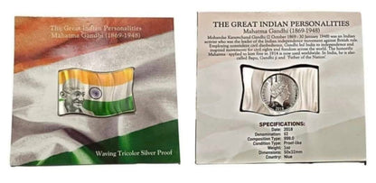 2018 Niue - Gandhi Rectangular Shaped 1 Oz Silver Coin in Original Mint Pack image 2