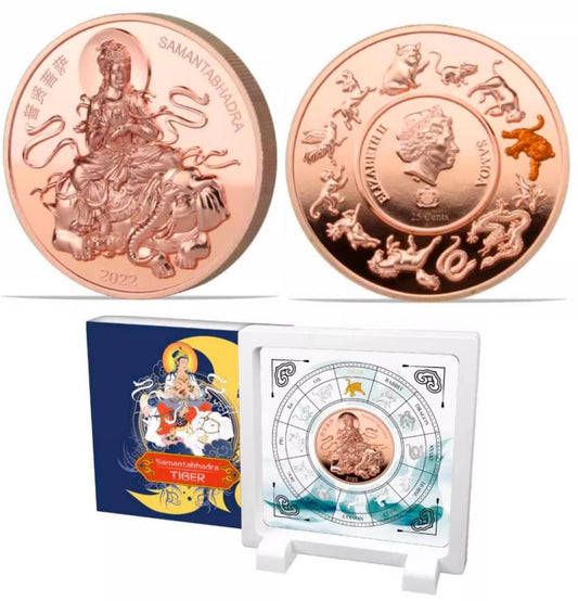 SAMANTABHADRA Buddha: Prolonger of Life Buddha Piedfort Commemorative Coin with Original Mint Pack image 0