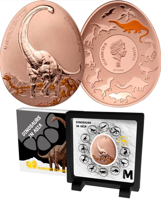 2022 Samoa - Dinosaurs in Asia Series - MAMENCHISAURUS Proof Coin in Original Mint Pack image 0