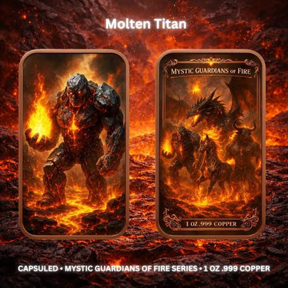 Mystic Guardians of Fire  – Set of 4 Copper Art Bars