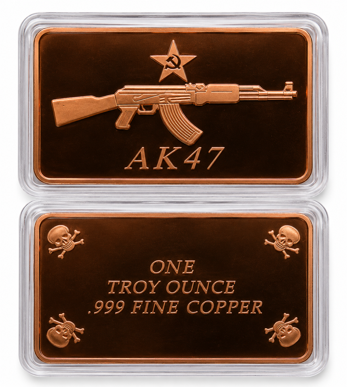 1 Troy Ounce .999 Fine AK-47 Copper Bullion Bar