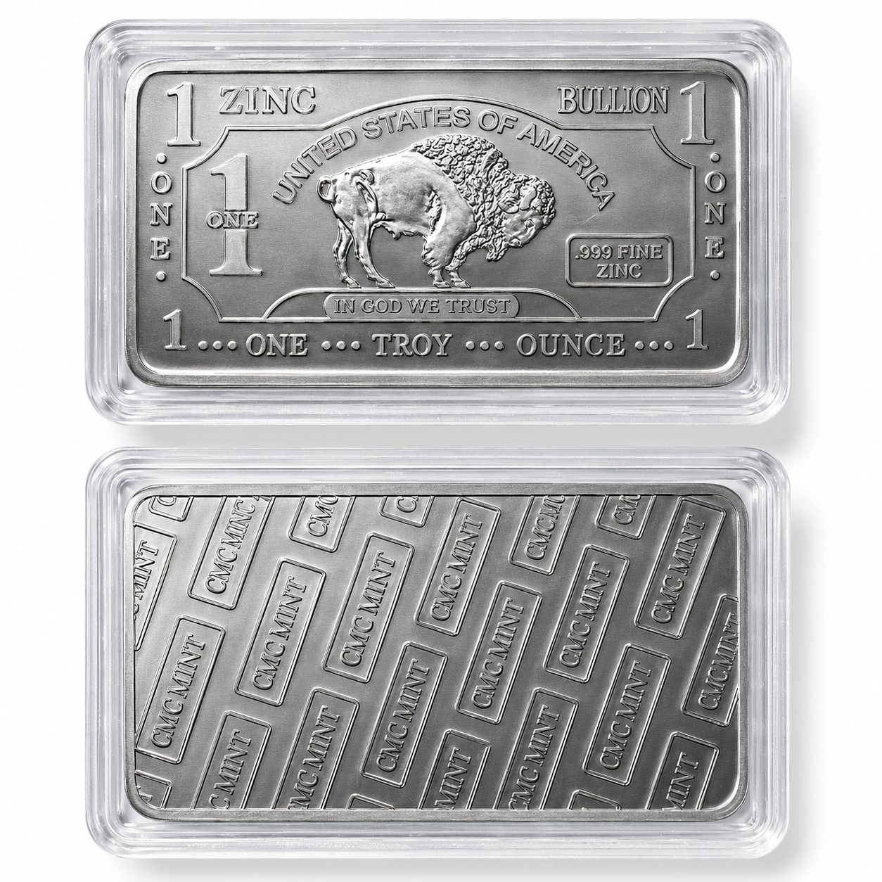 1 Troy Ounce .999 Fine Zinc Bullion Bar