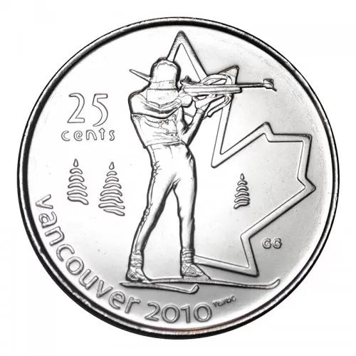 2007 Canada - 25 Cents - Vancouver 2010 Winter Olympics - Biathlon
