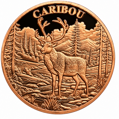 Canada - 1 Troy Oz - Caribou – Hunting Series Copper Round