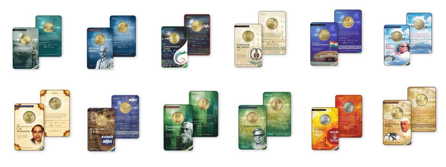 ₹5 Commemorative Coins Set of 24 Coincards