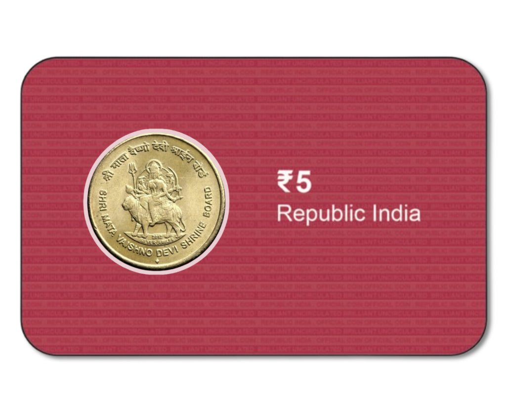 Rs.5 Shri Mata Vaishno Devi Shrine Board Commemorative Coin Card