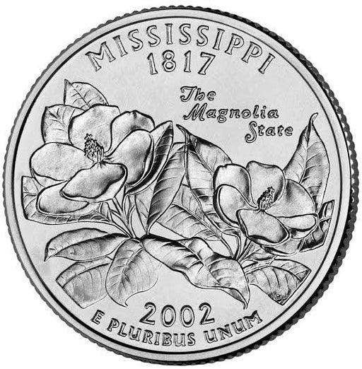 2002 USA – Mississippi State Quarter Dollar UNC coin