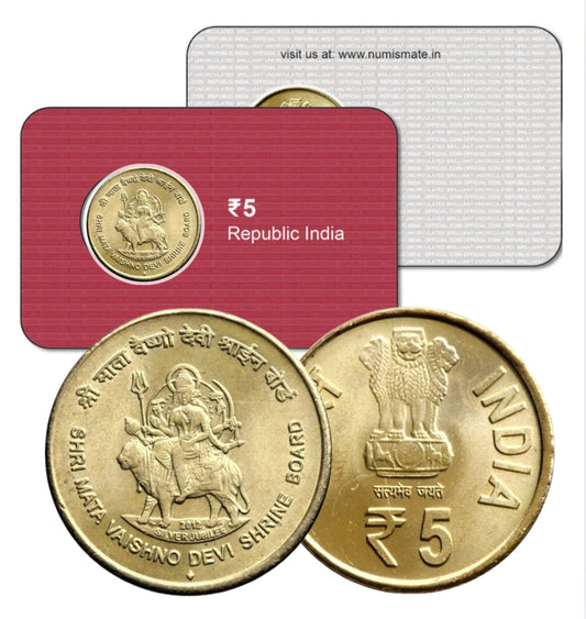 Rs.5 Shri Mata Vaishno Devi Shrine Board Commemorative Coin Card