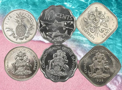 1992-2007 Bahamas - 3 coins set